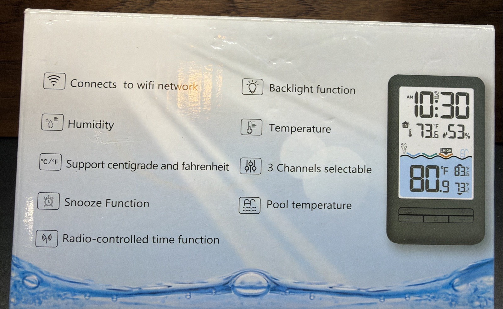 HEYAXA Wireless WiFi Pool Thermometer 4" Digital LCD Display Water Swimming Pool