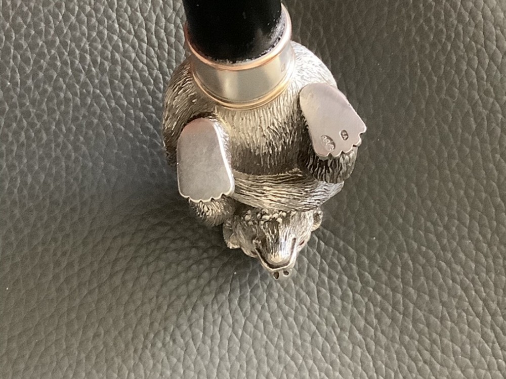 A Russian Silver Walking Stick
