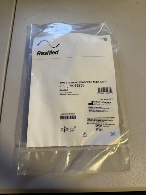 ResMed Gray Headgear Assembly with Back Strap for Swift FX Nano CPAP Accessory