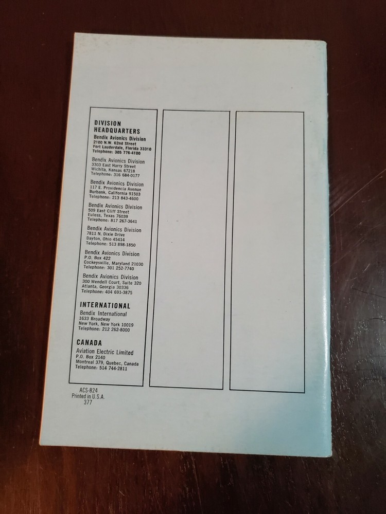 Bendix RDR 1200 Weathervision System Pilot's Guide Manual