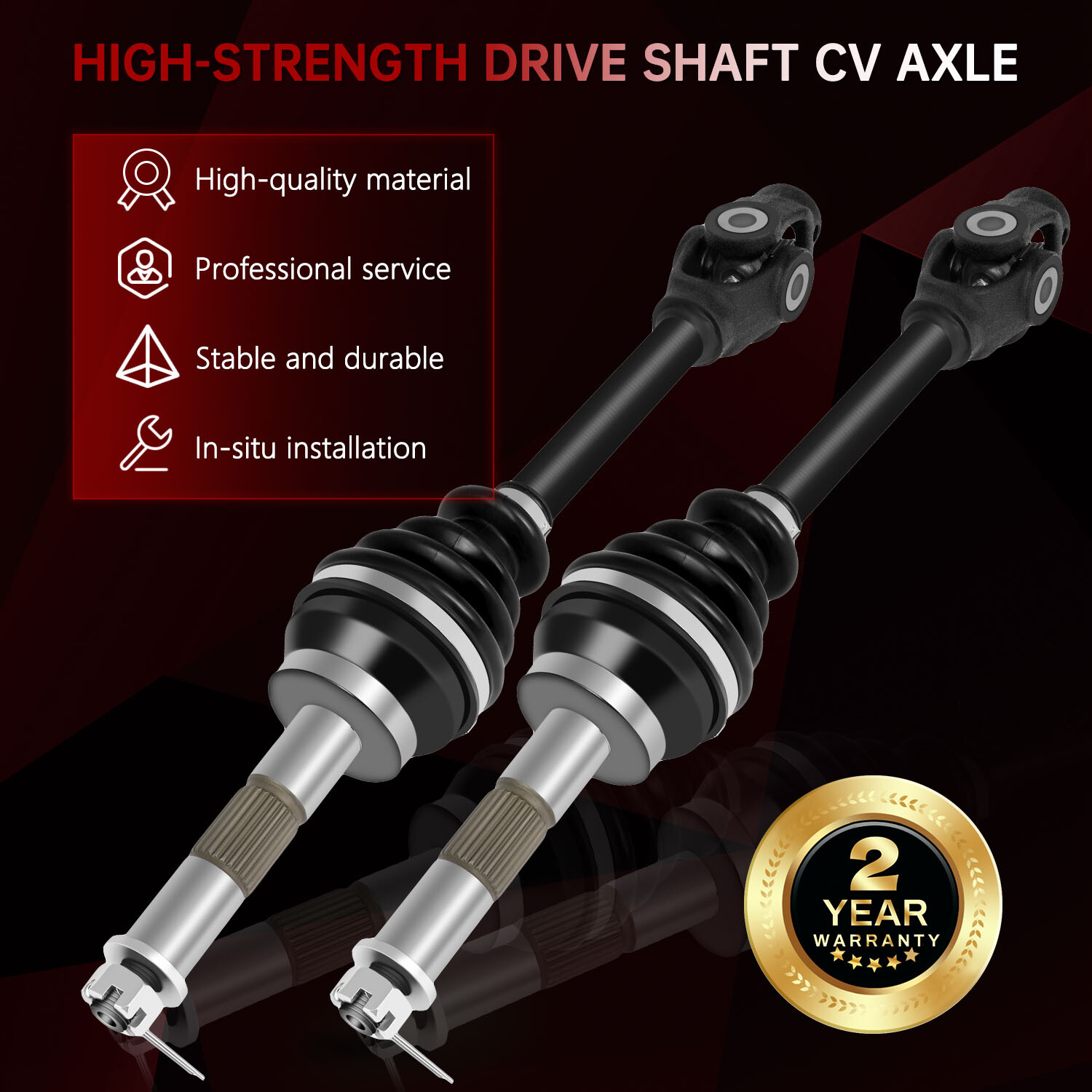 Front Left Right CV Axle Shaft for Polaris Sportsman 400 500 1996 - 2003 Pair