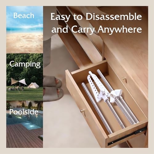 Clothes Drying Rack, Foldable Laundry Drying Rack, 1-Tier White + Silver