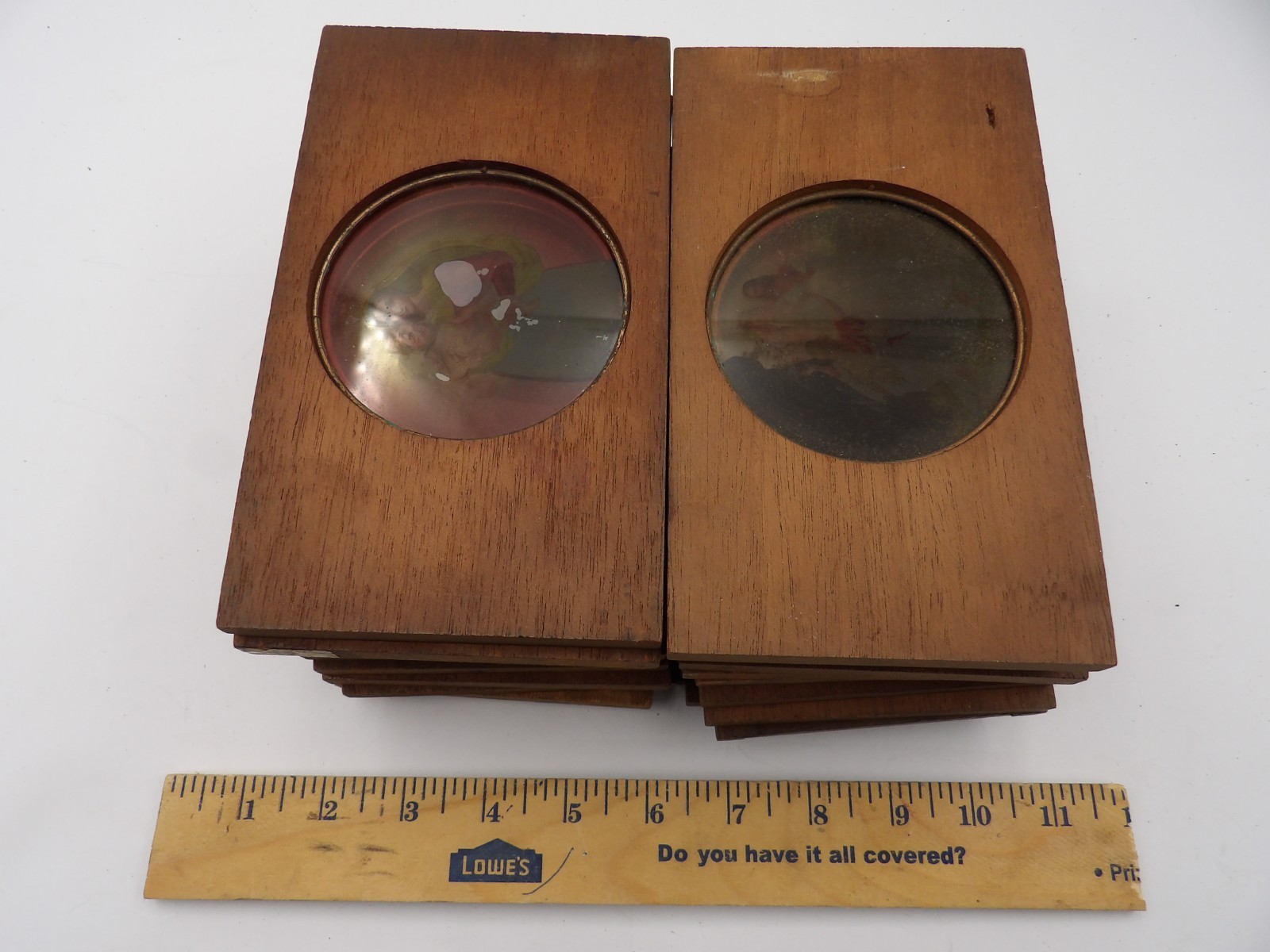 20 Magic Lantern 4x7 Wood Slides Christian Scenes