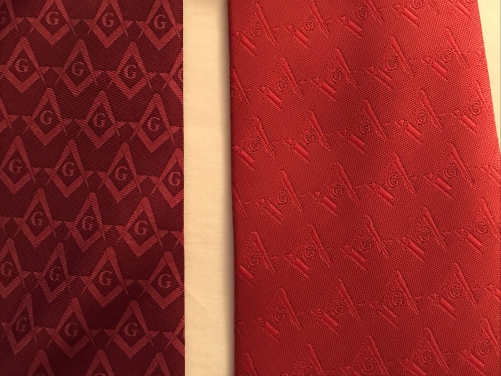 PAIR Masons / Freemasons RED NECK TIES Fraternal Masonic