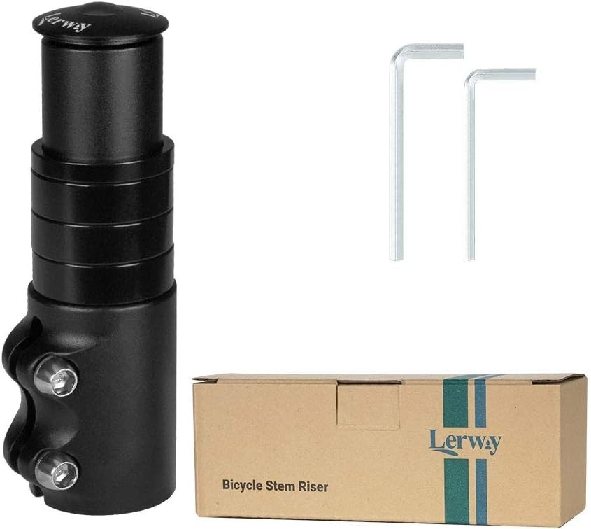 Black Bike Stem Riser Extender with Height Spacers - Customize Your Ride