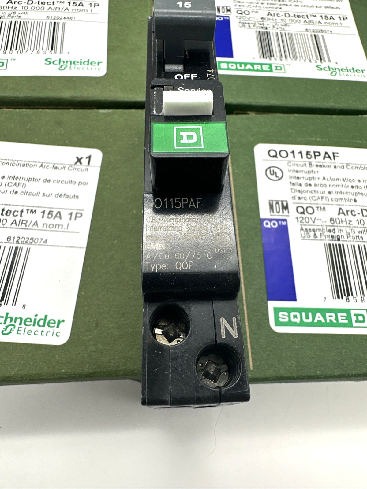 10 PCS SQUARE D QO115PAF QO 1P 15AMP AFCI ARC-FAULT CIRCUIT BREAKERS*new*
