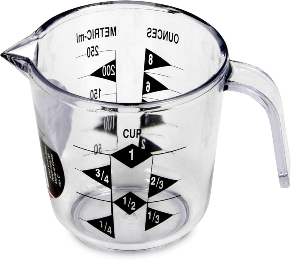 Select Plastic Measuring Cup, 1 Cup Capacity, Clear