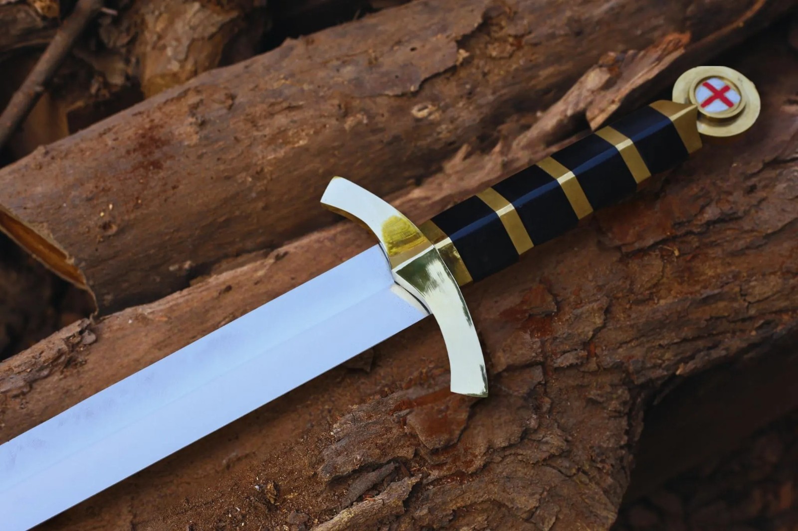 Handmade Templar Sword | Medieval Crusader Knight Replica Sword w/ Scabbard 39"