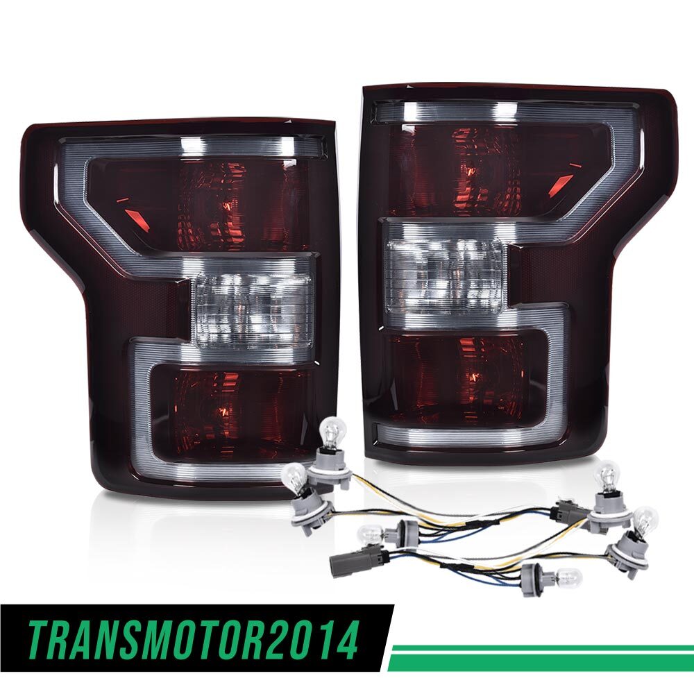Fit For 2018-2020 Ford F-150 Pickup Rear Tail Lights Brake Lamps Assembly Smoked