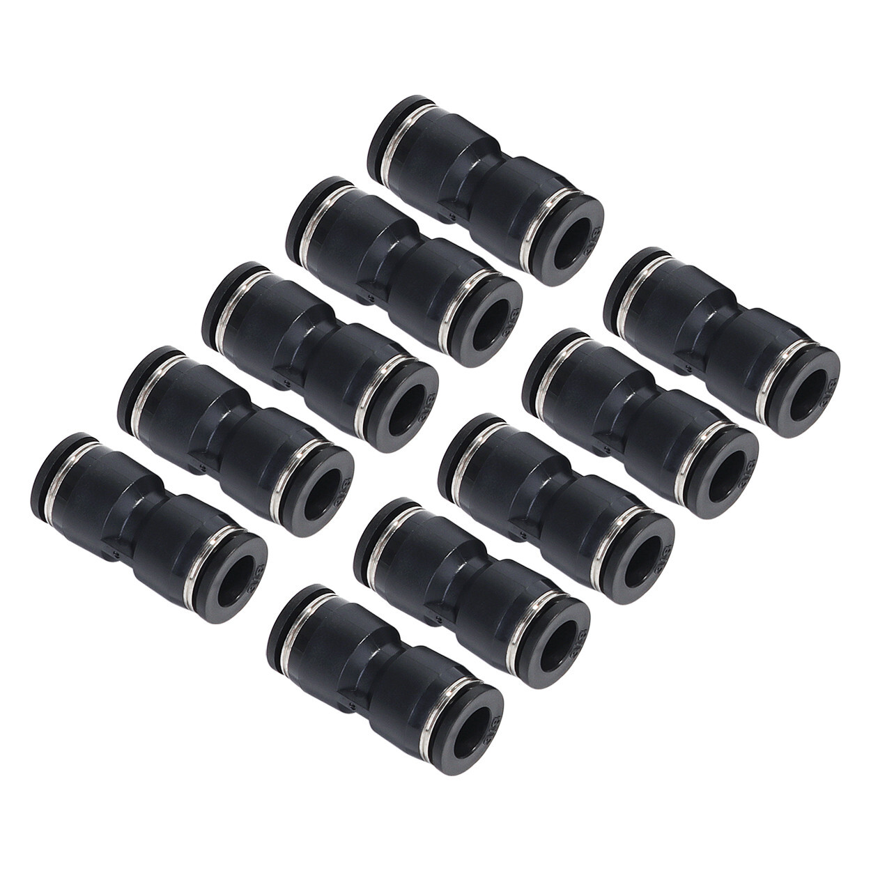 Straight Air Line Union Push To Connect Air Fittings For 3/8" OD Pneumatic 10Pcs