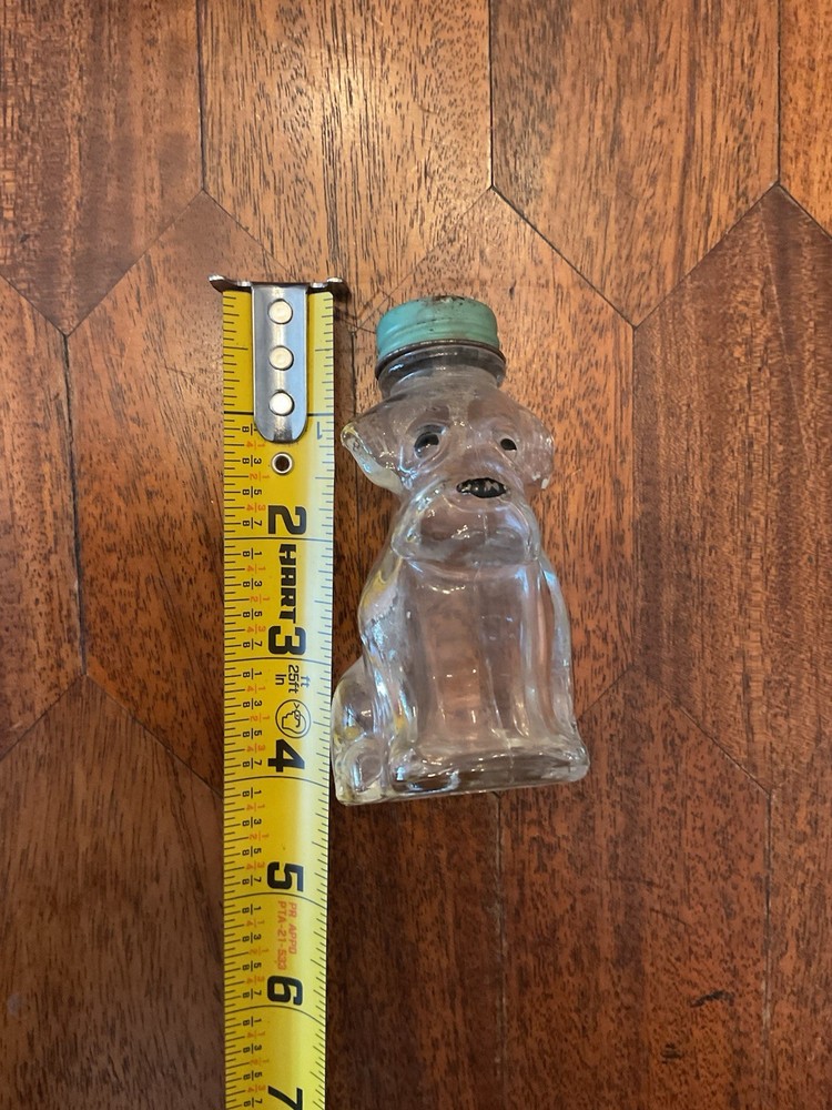 Vintage Dog Glass Candy Container