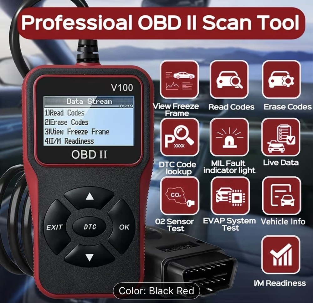 V100 OBD2 Scanner Code Reader Check Engine Light Diagnostic Tool Cars & Trucks
