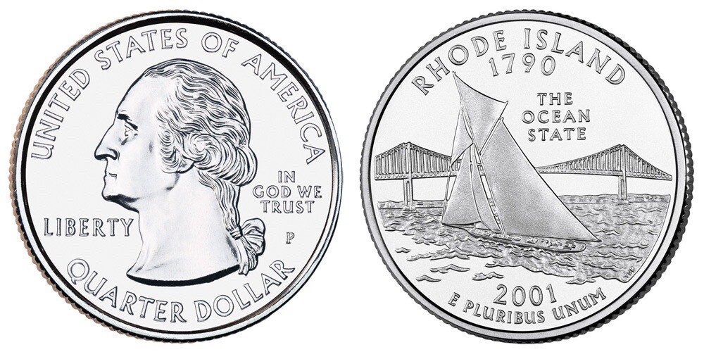 2001 P Rhode Island State Quarter Uncirculated