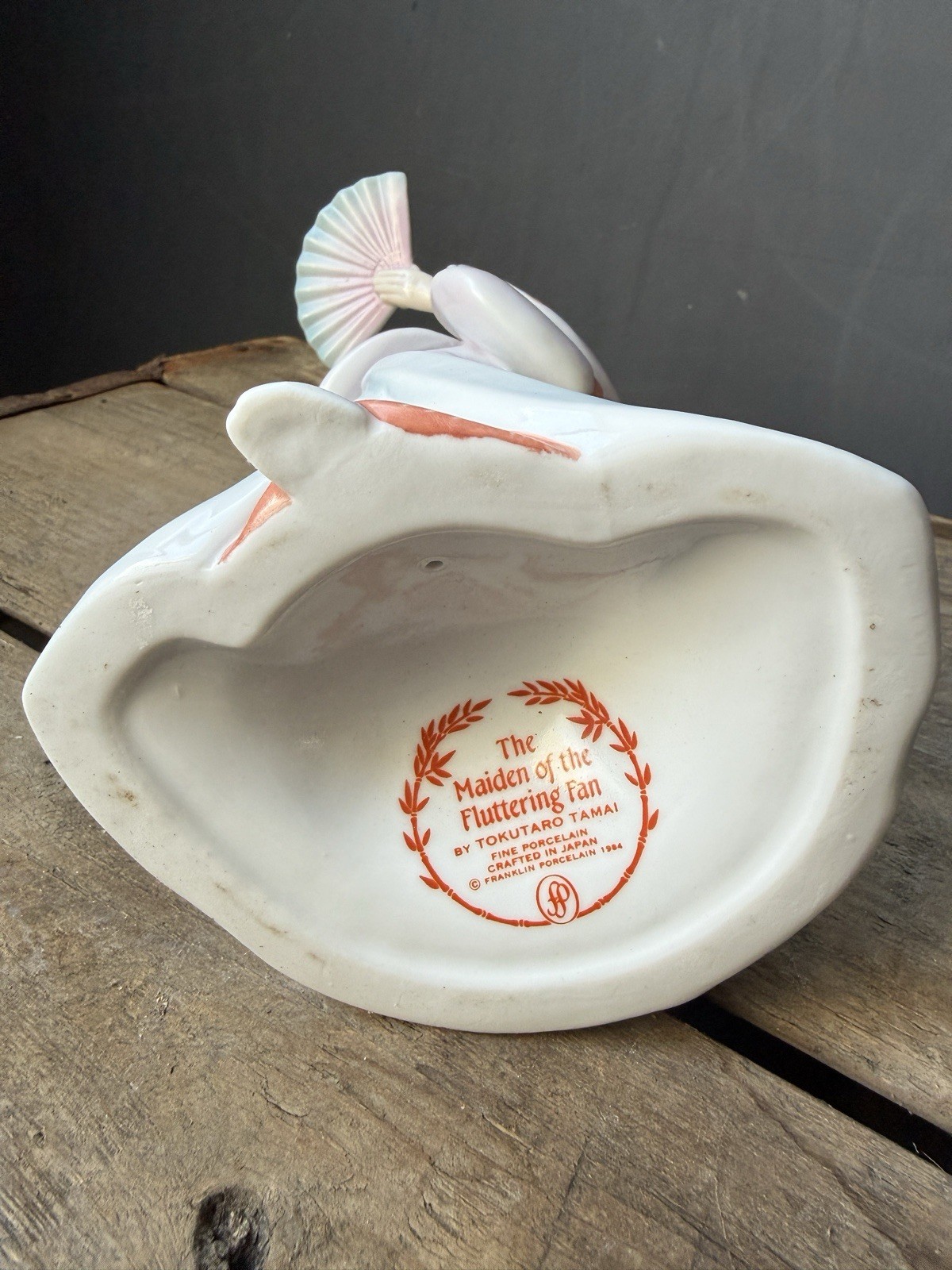 VTG Japanese Porcelain Figure Yoshimatsu Kasai Maiden of the Fluttering Fan