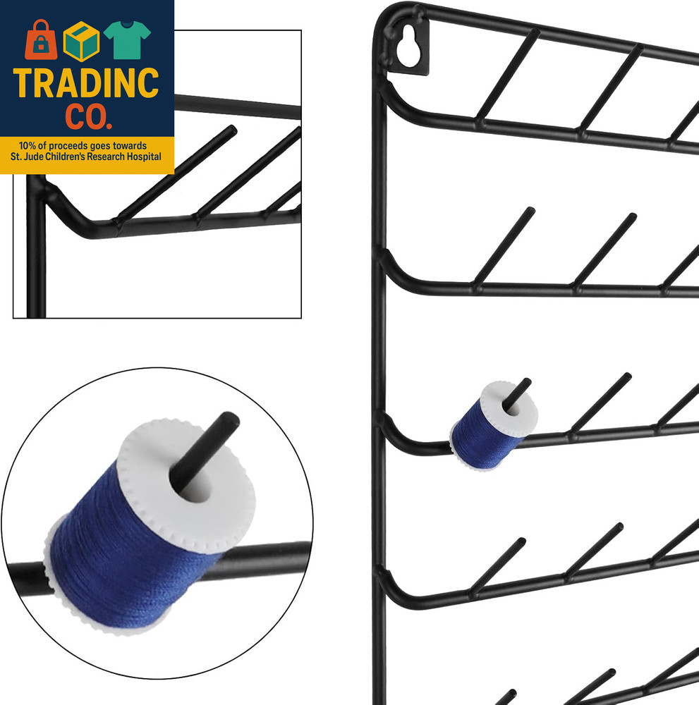 Thread Holder Wall 54 Spools Thread Rack Embroidery Spool Thread Organizer Wall