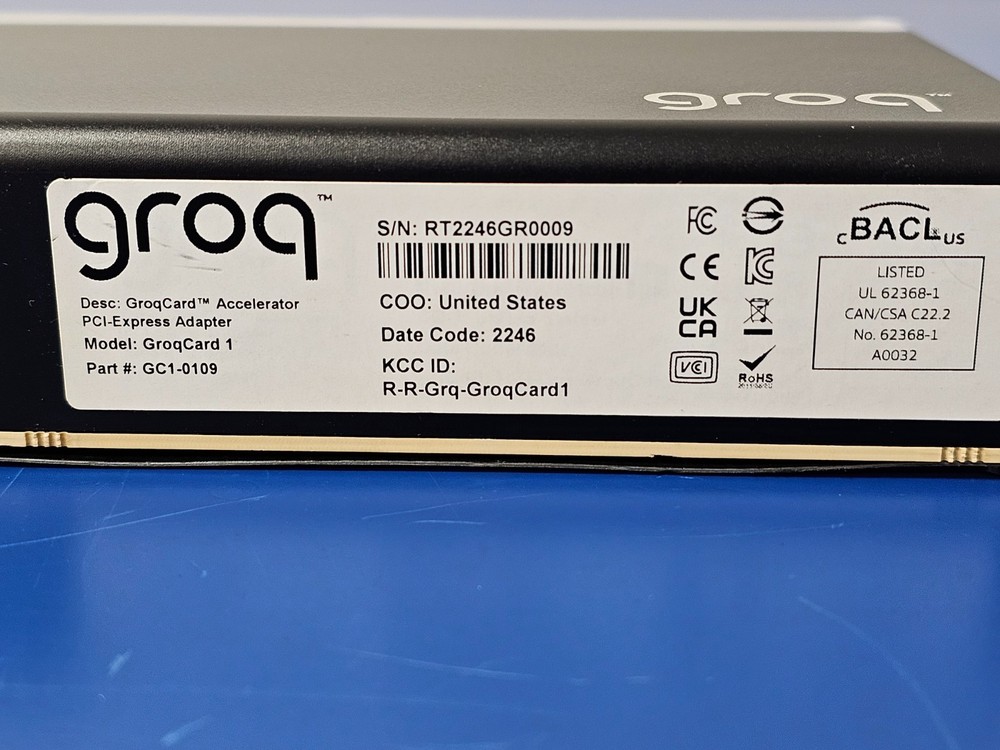 BittWare GC1-0109 GroqCard AI/ML Inference Accelerator