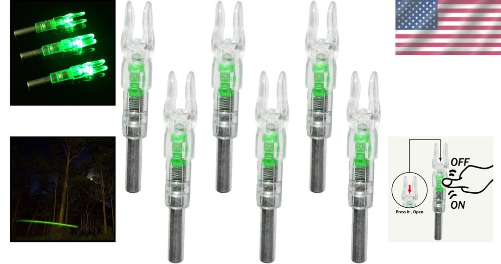 Lighted Nock for Arrows - .244 Diameter - 6-Pack with Automatic Activation