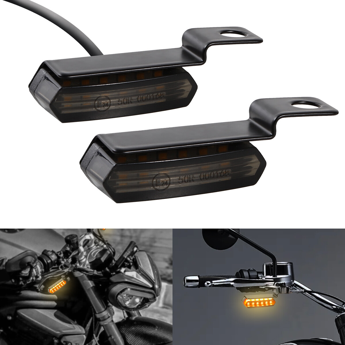 2Pcs Mini Motorcycle LED Turn Signal Blinker Handlebar Light For Harley Davidson