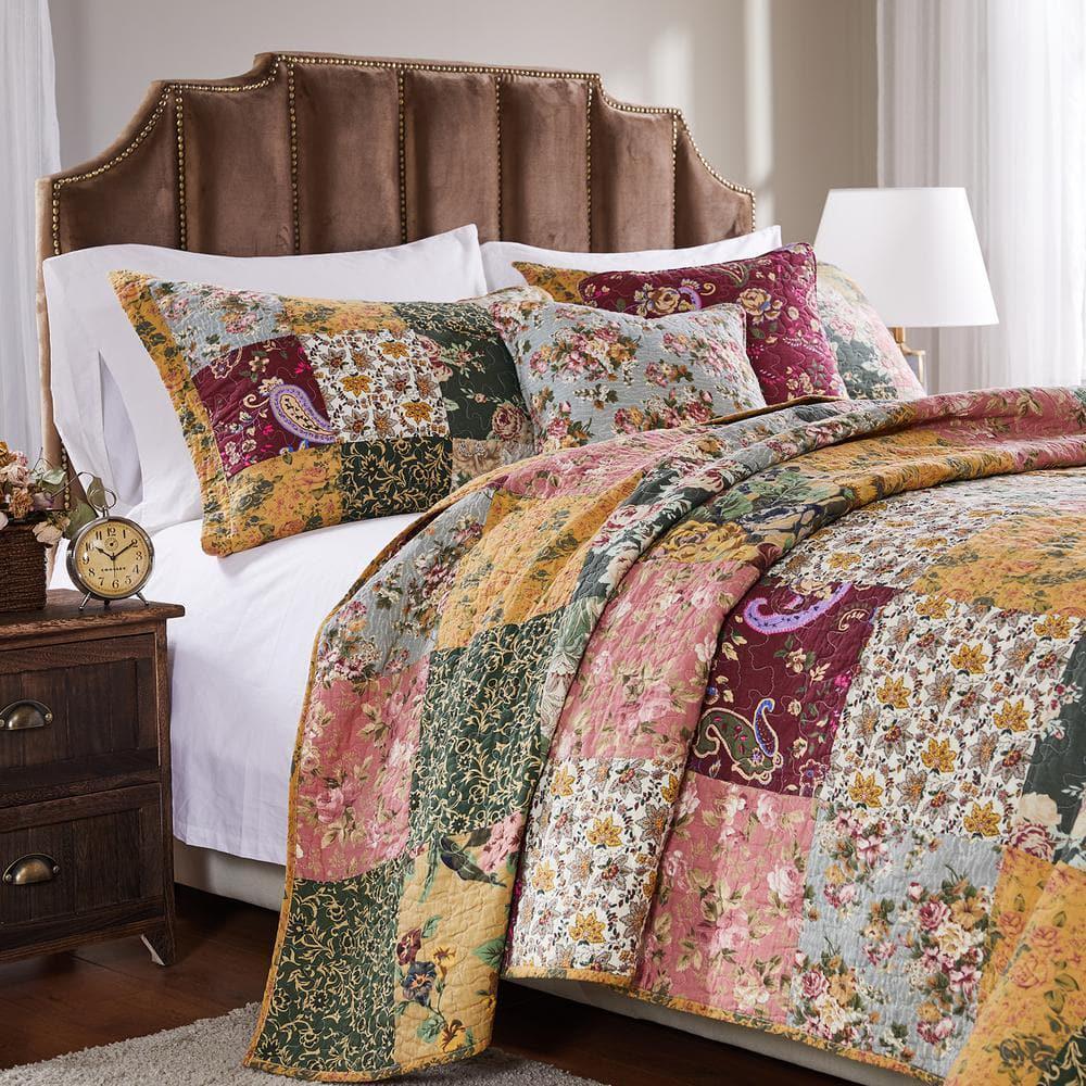 Antique Chic 3-Piece Multicolored King Quilt Set