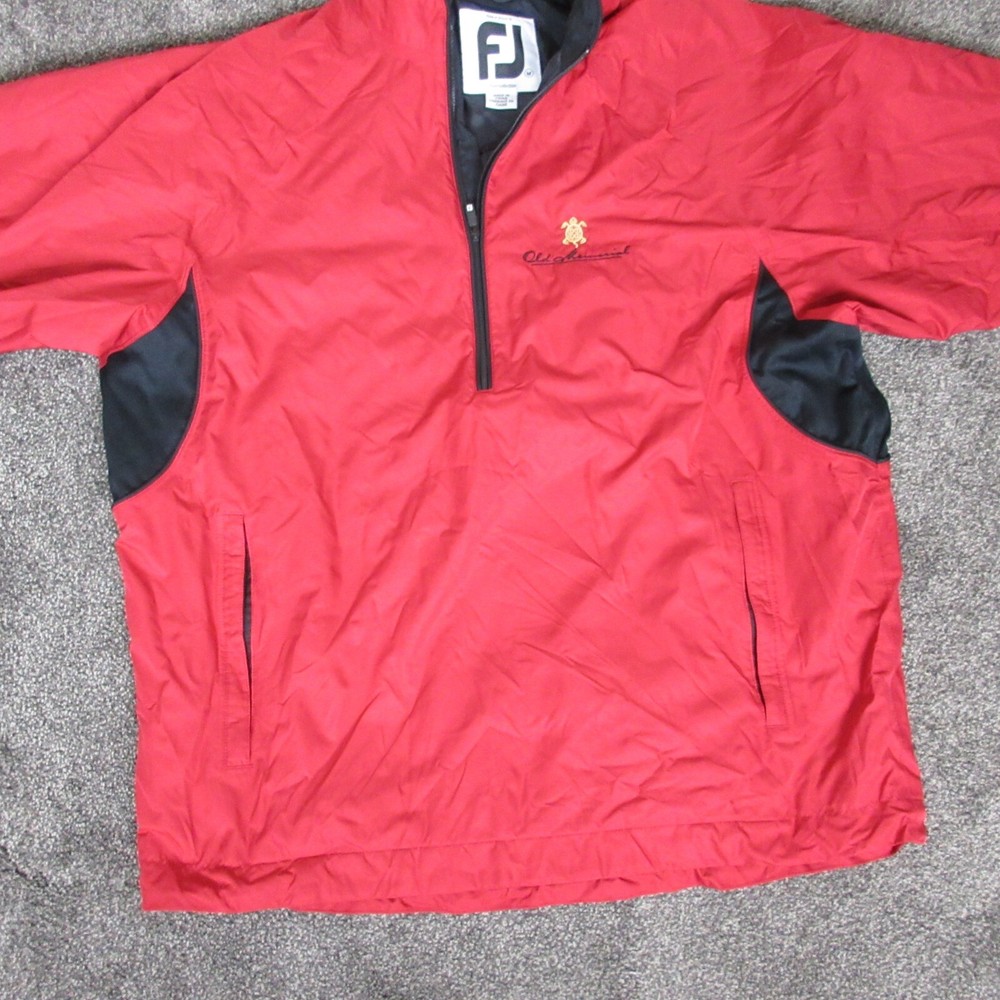 FootJoy Jacket Mens Medium Red Windbreaker Color Block