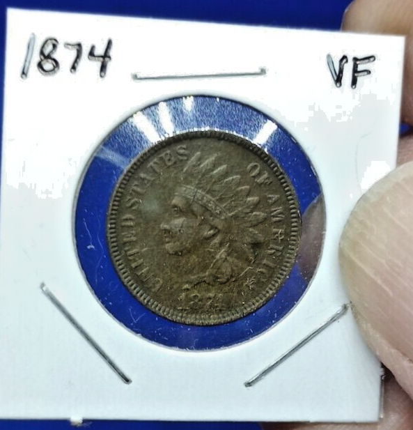 1874 Indian Head Cent VF Condition (146)