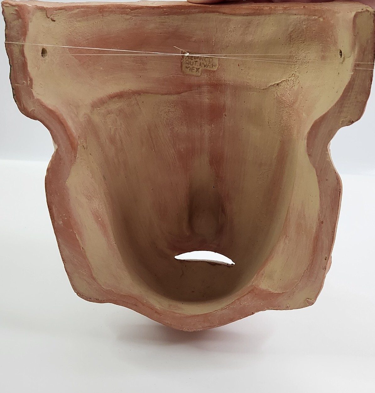 Vintage Mexican Mask Terra Cotta Red Clay Tribal Mask Wall Decor Mexico