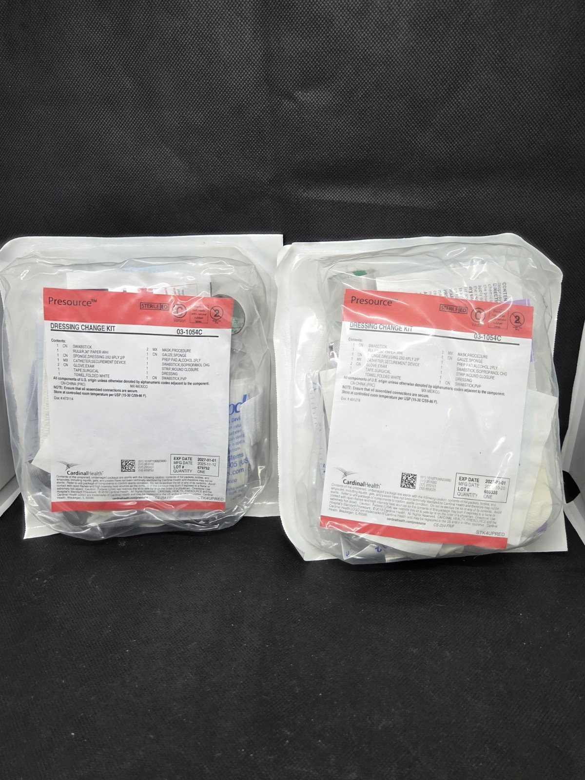 Lot of 2 Sealed Cardinal Health Presource Dressing Change Kit 03 1054C