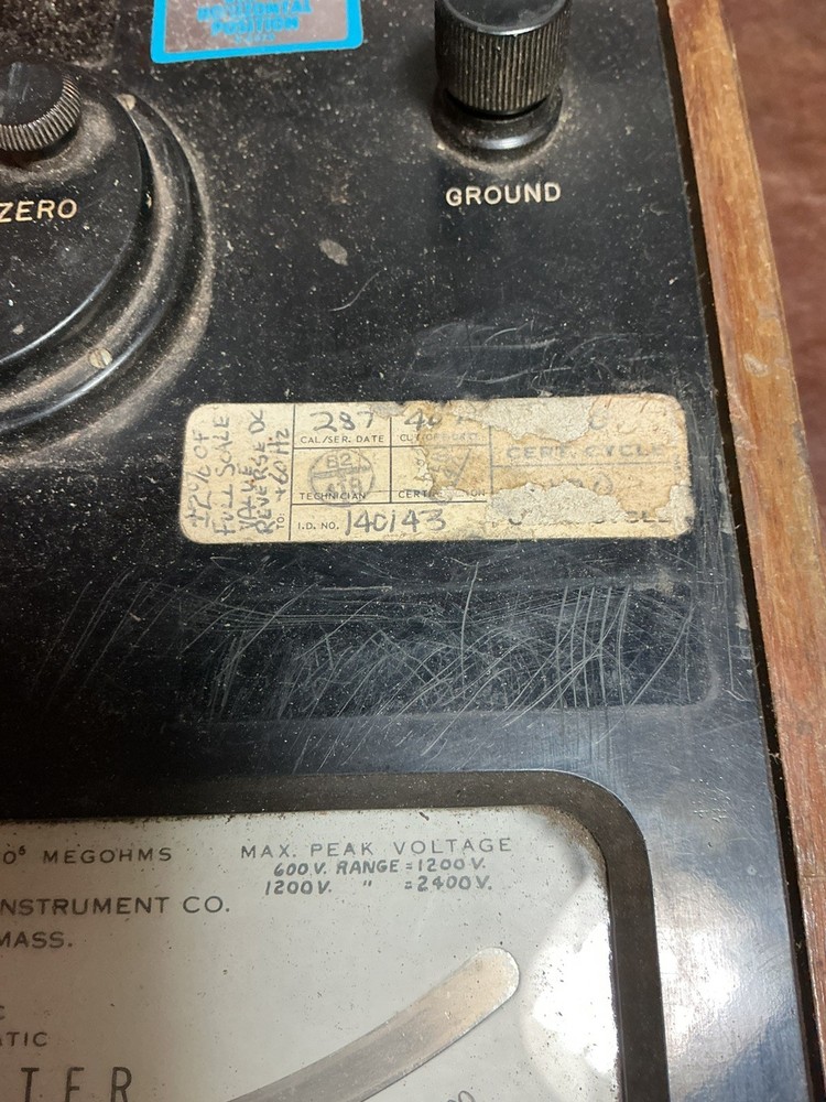 Rawson Type 518 Electrostatic Voltmeter 0–1200V AC/DC with Wood Case