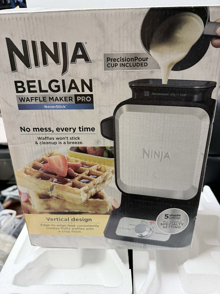 Ninja BW1000 Belgian Waffle Maker Vertical Non-Stick PrecisionPour Cup