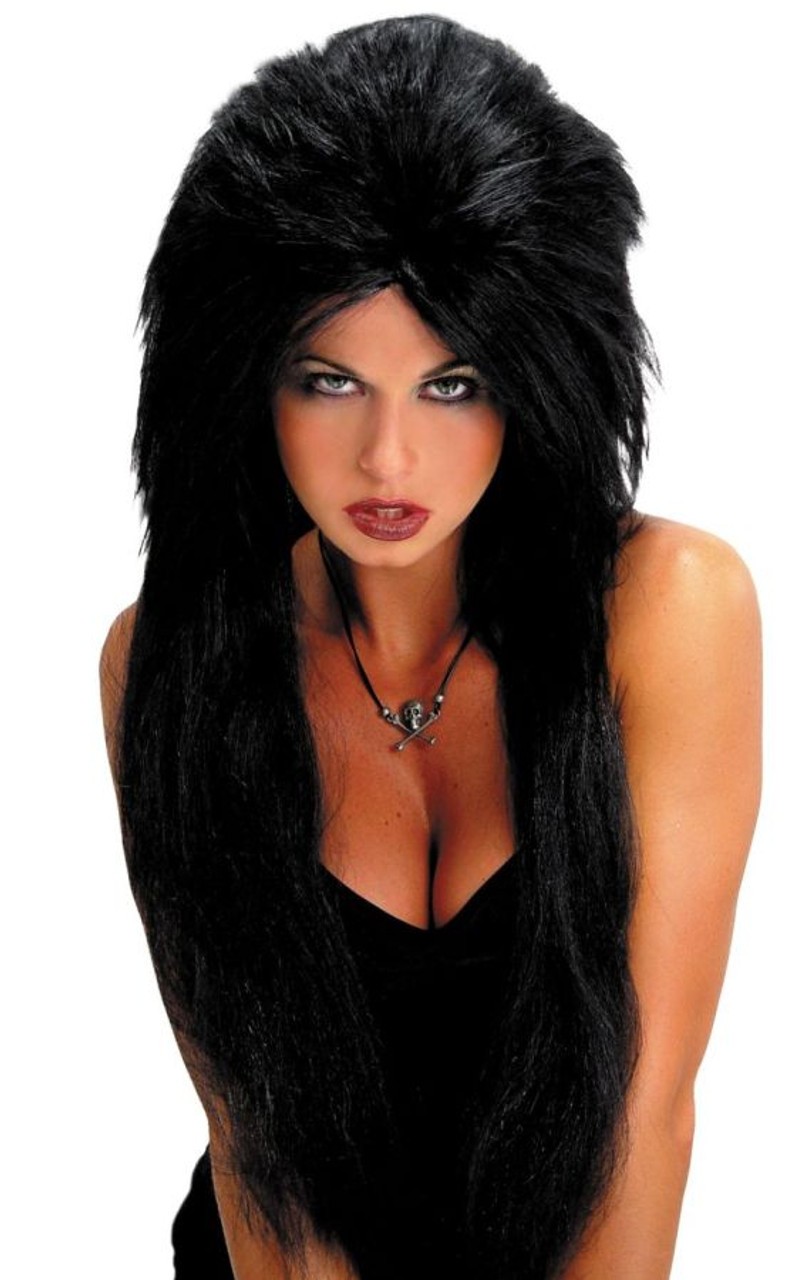 Women's Vampiress Vampire Long Black Wig Elvira Style