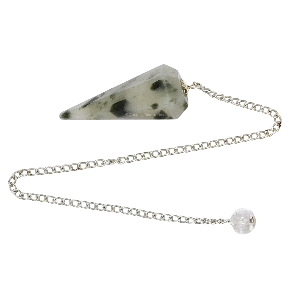 Green Tourmaline In Quartz Dowsing Crystal Pendulum