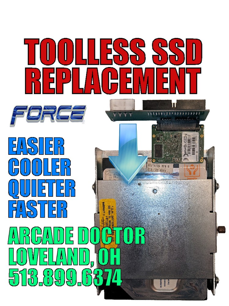 Megatouch FORCE 2006 Toolless Hard Drive SSD Flash Memory Replace for Radion/Evo