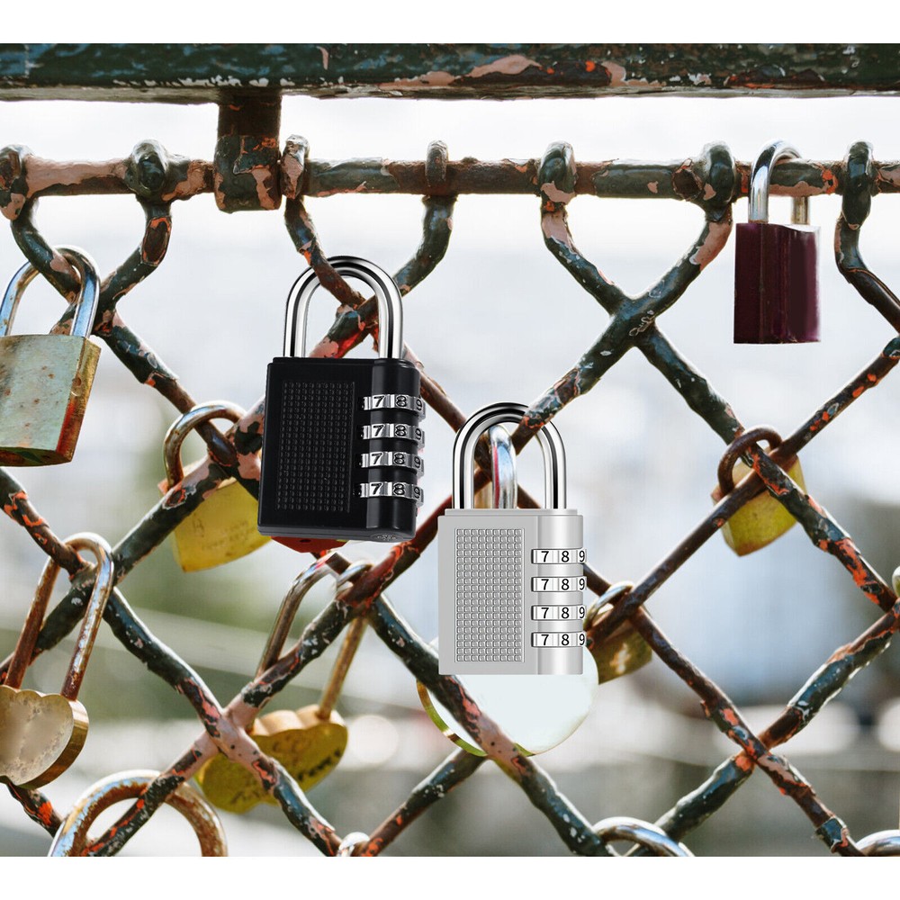 2x combination lock 4 digit padlock weatherproof lock number code