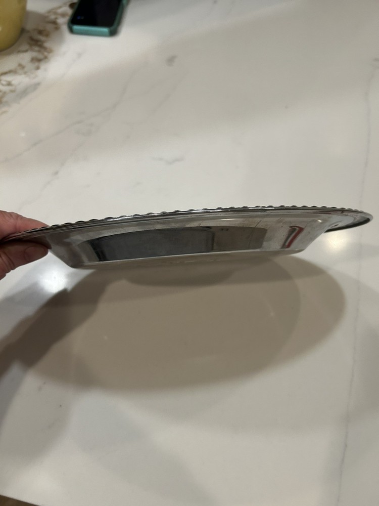 Oval Shaped Silver Plated Serving Tray 11x7 inches