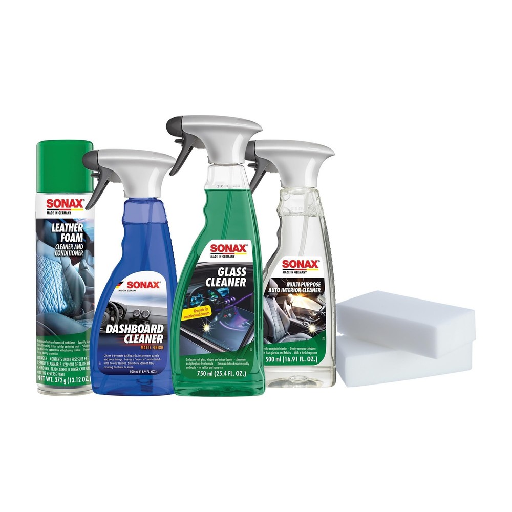 SONAX Premium Auto Interior Kit | 5-Piece Complete Interior Cleaning Set | Da...