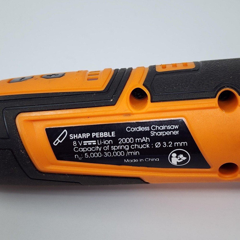Sharp Pebble Cordless Chainsaw Sharpener 8V Li-Ion Kit with Charger, Orange