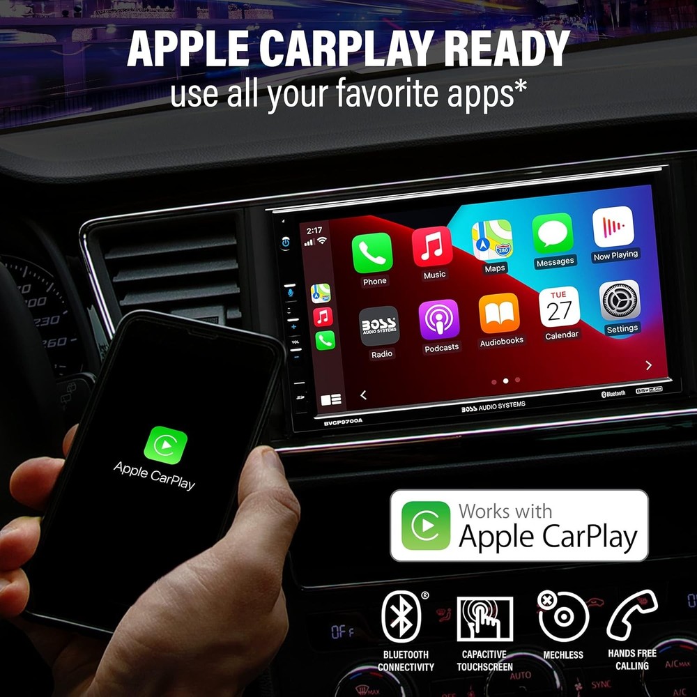 BOSS Audio BVCP9700A C Car Stereo Apple CarPlay 7in Double