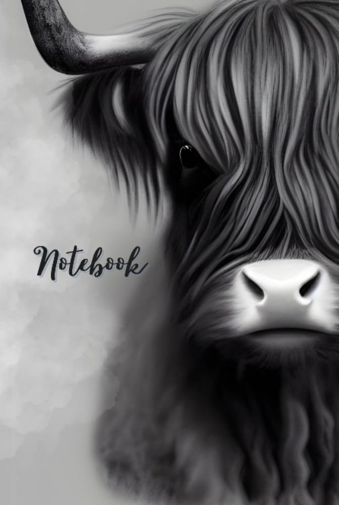 Highland Cow: Notebook Journal with Lined White Paper Watercolor
