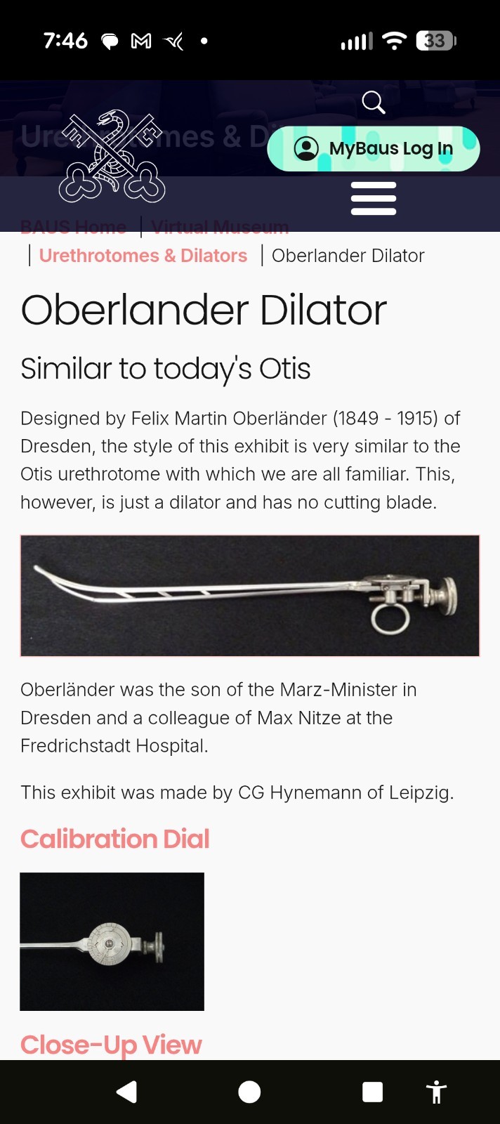 Rare Original 1800's urological Dilator By Felix Martin Oberländer With Case