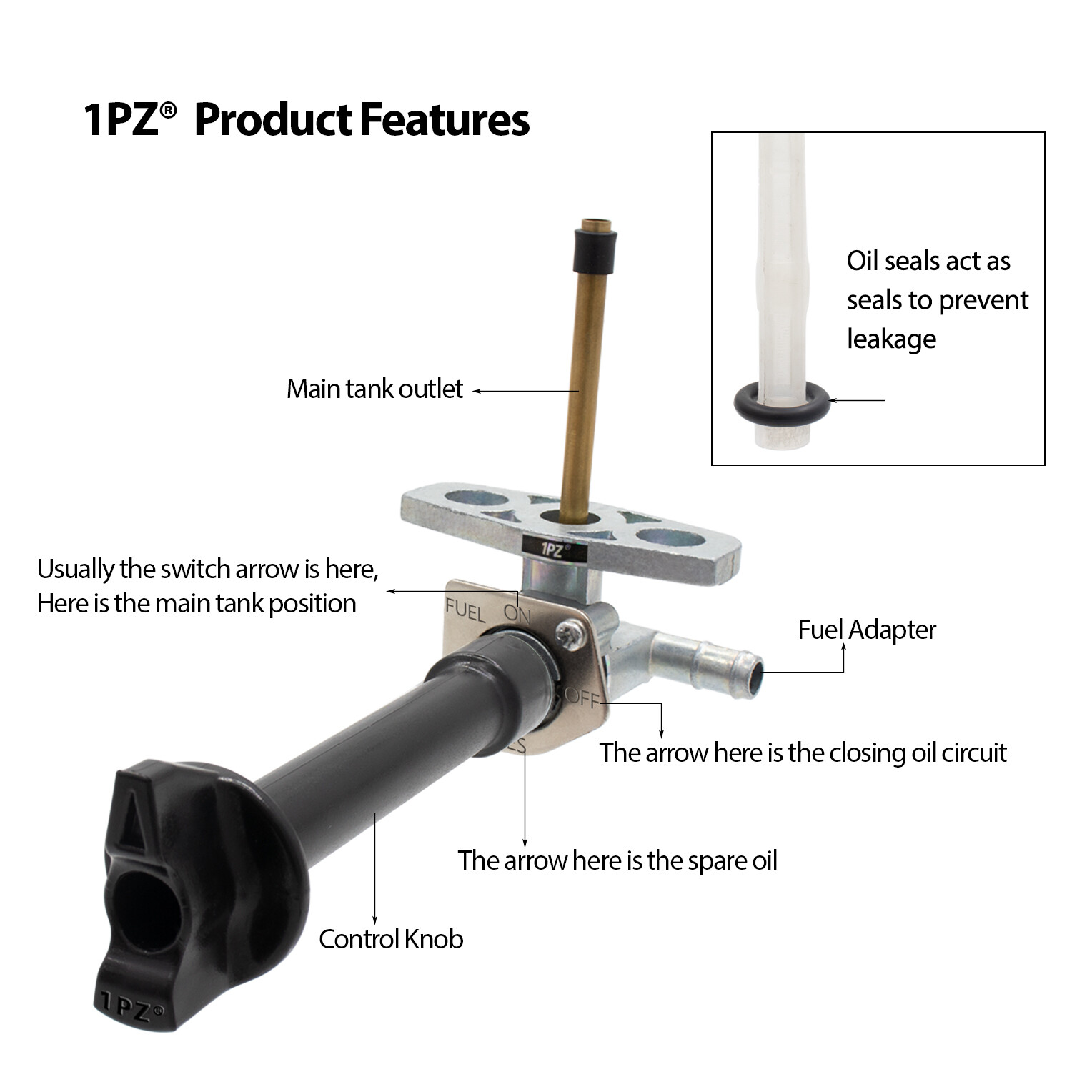 Fuel Tank Petcock Valve With Knob Honda Rancher 350 TRX350 FE TE TM FM TRX400FA
