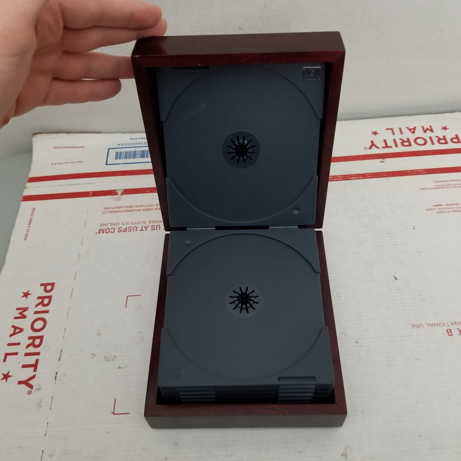 Prozac Pharmaceutical Advertising Box CD Case Box Wood Drug Rep Promo Vintage