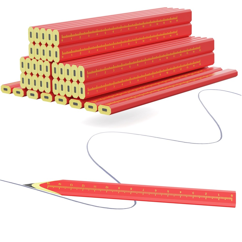 Professional Carpenter Pencils - 29 PCS Construction Pencils Hexagonal Design