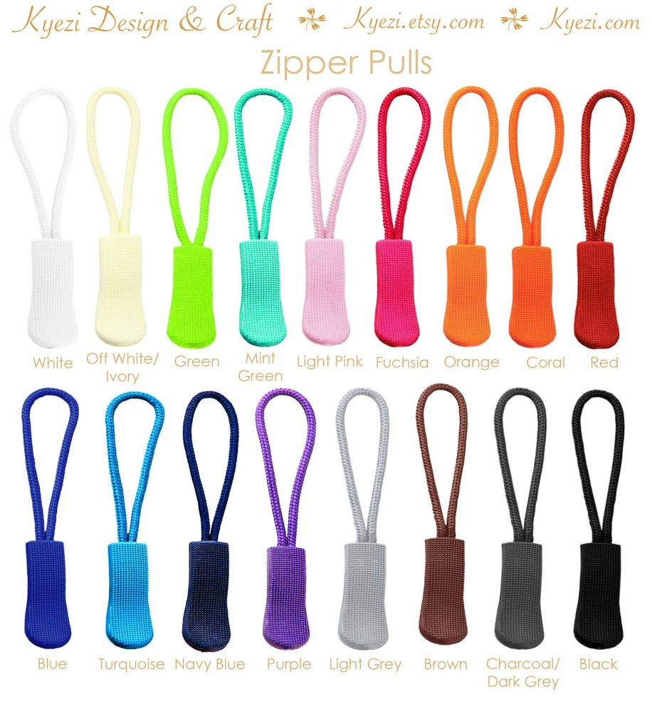 Zipper Pull Tab - Zip Puller Slider Cord Rope Ends Lock Easy to Grab Zipper Pull