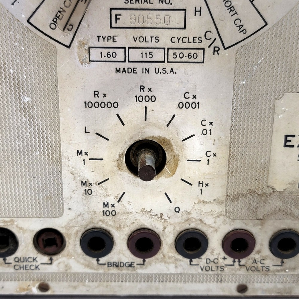 Vintage Solar Model CF EXAM-ETER Capacitor Analyzer 115VAC 50/60Hz *Untested*