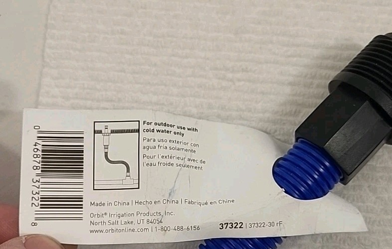 ORBIT 1/2" X 3/4"MNPT male connection 18" flex riser