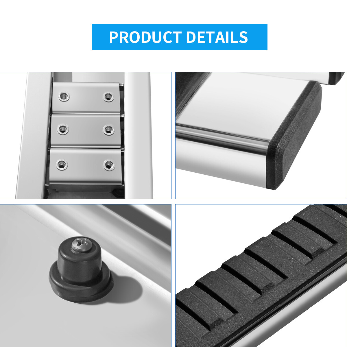 Running Boards for 2004-2024 Nissan Titan Crew Cab 6" Nerf Bars Side Steps S/S