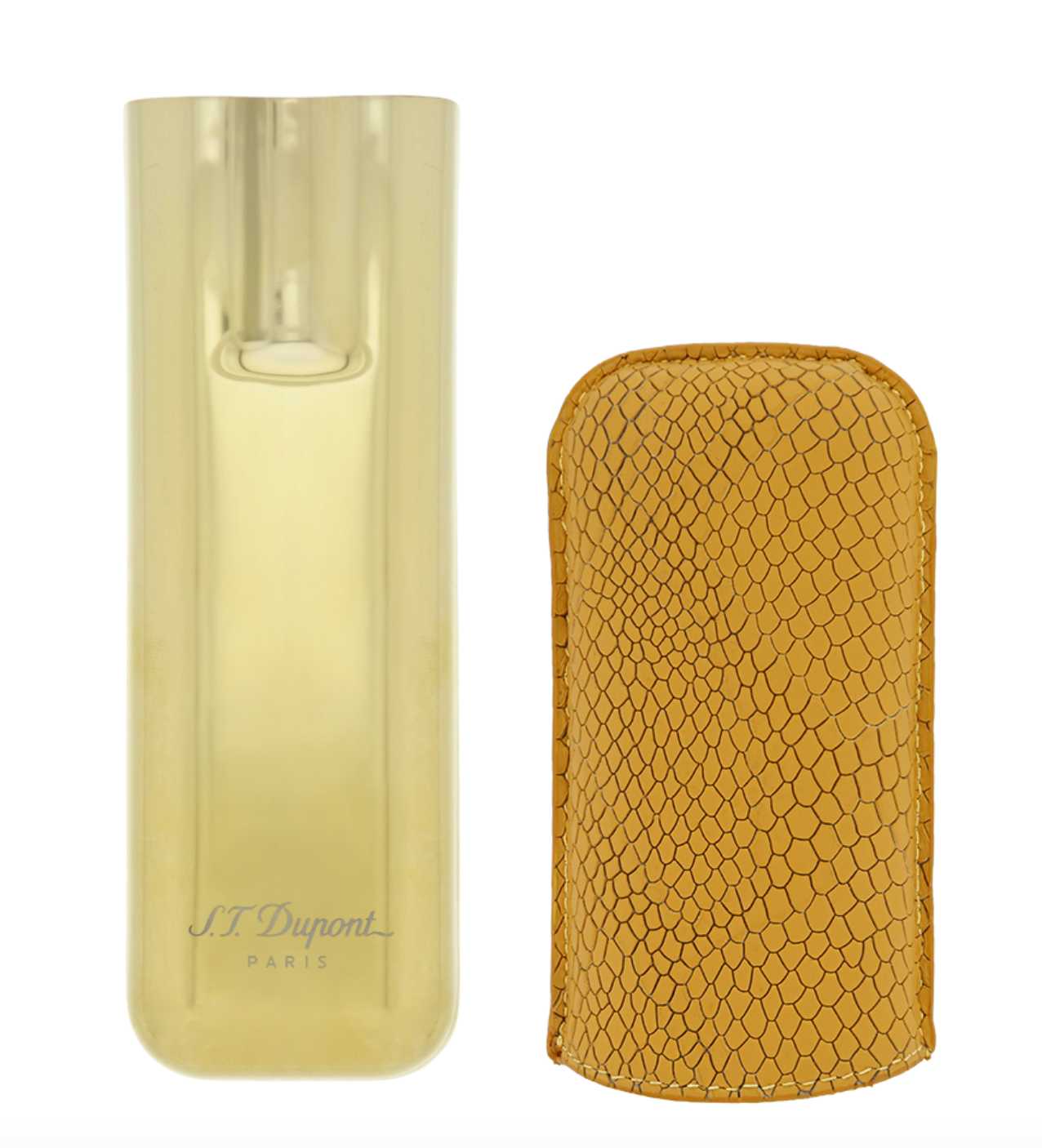 S.T. Dupont Honey Leather, Dragon Scales Cigar Case, 2 Cigars 183273 New In Box