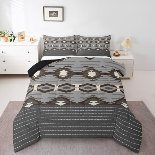 Boho Comforter Set Size Southwestern Geometric Comforter Set Queen Grey