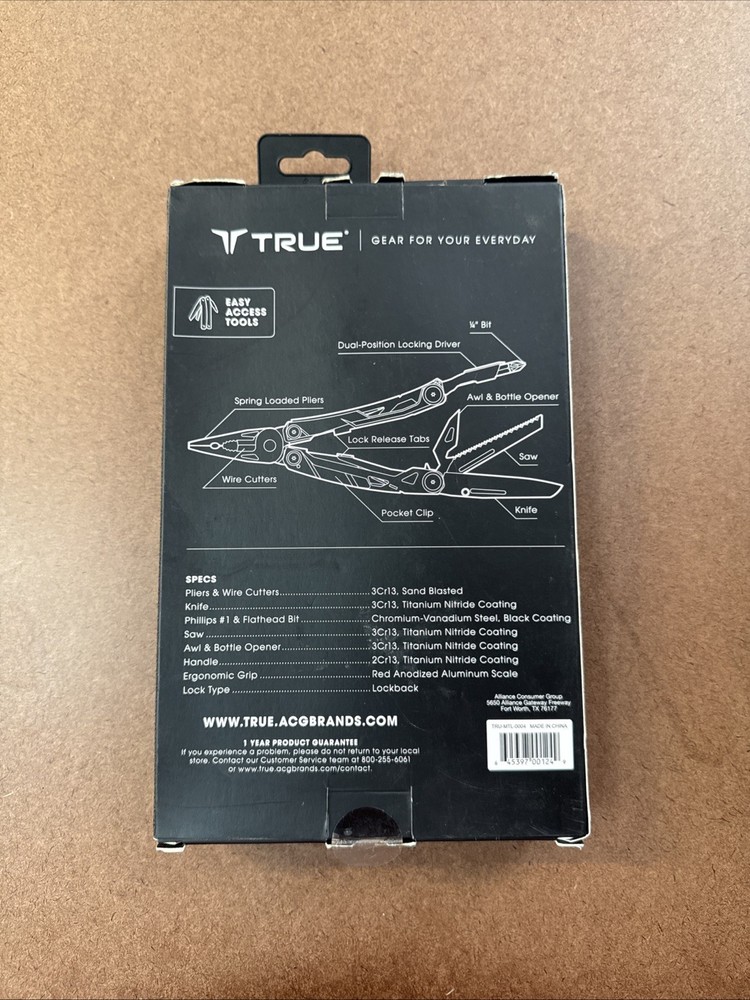 TRUE Titanium Locking Pocket Multi-Tool. New In Unopened Box