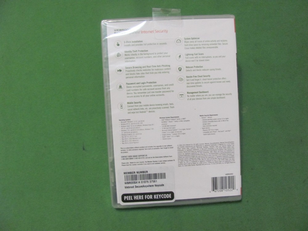 Webroot Secure Anywhere Internet Security PC Mac Mobile New & Sealed!